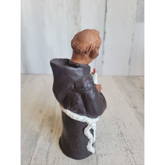 Vintage ceramic monk caroling candle religious Xmas figure - Picture 8 of 10